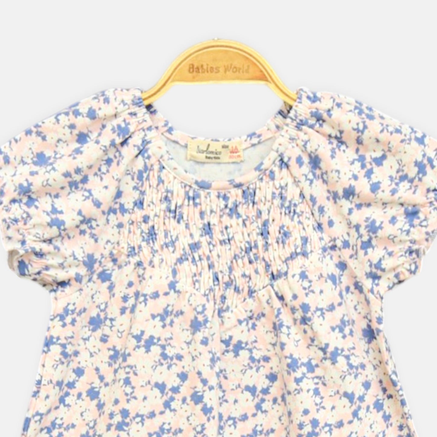 Pink Floral Smocked Top