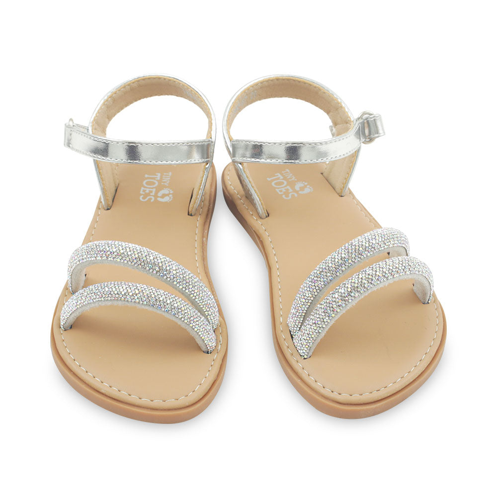 GIRLS SANDAL SILVER GLOSSY