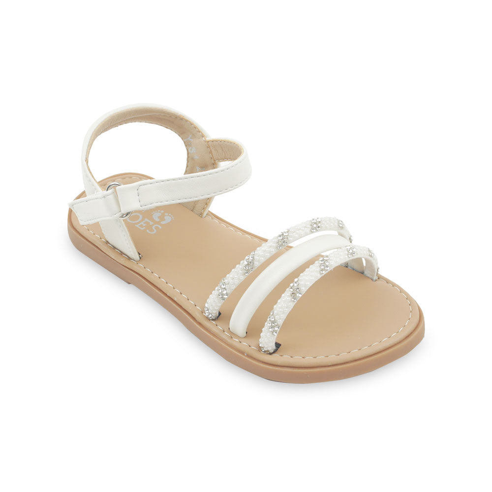 GIRLS SANDAL WHITE PEARLS