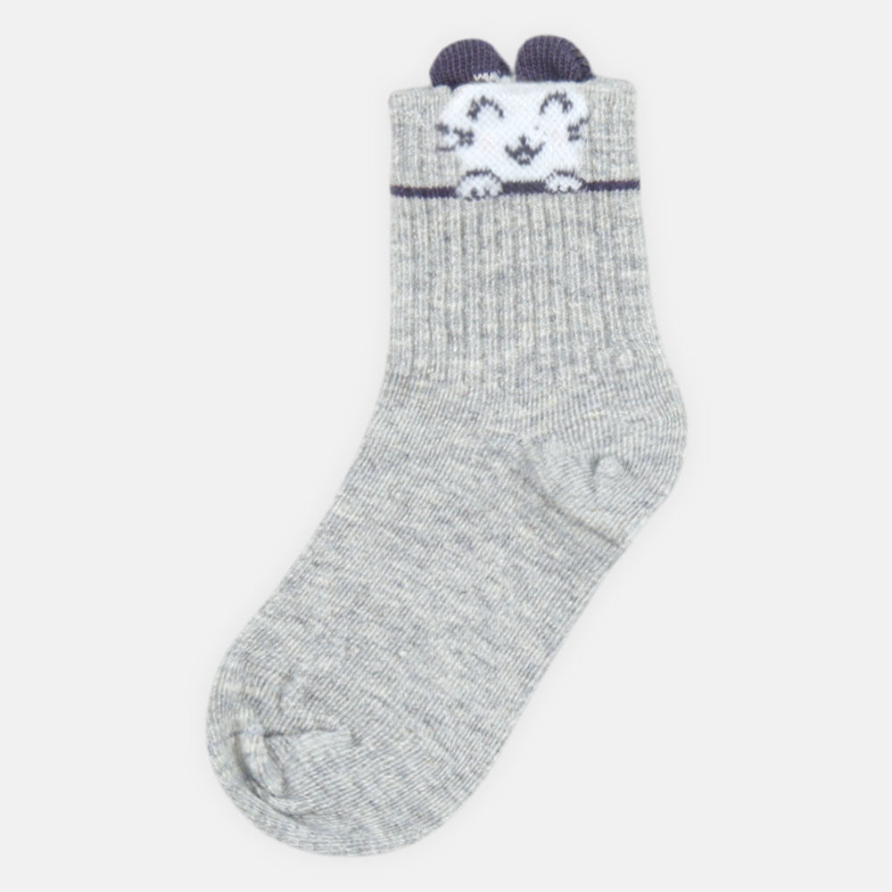 GIRL SOCKS GREY BEAR