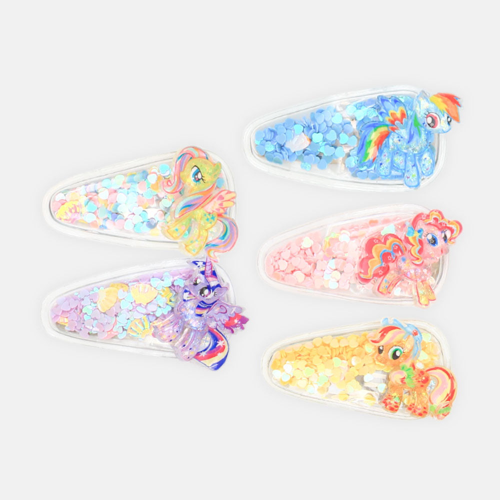 HAIR CLIPS PK-5 MAGICAL PONY