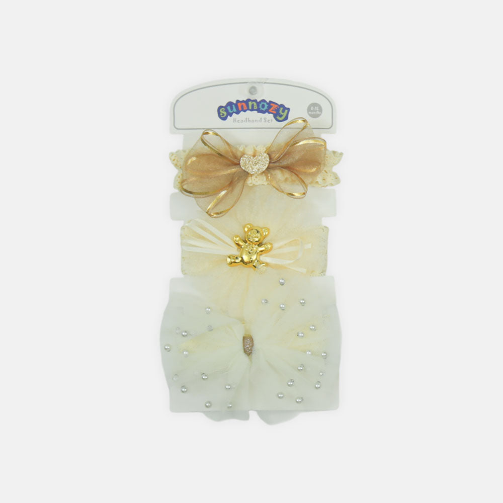 HEAD BAND PK-3 CREAM