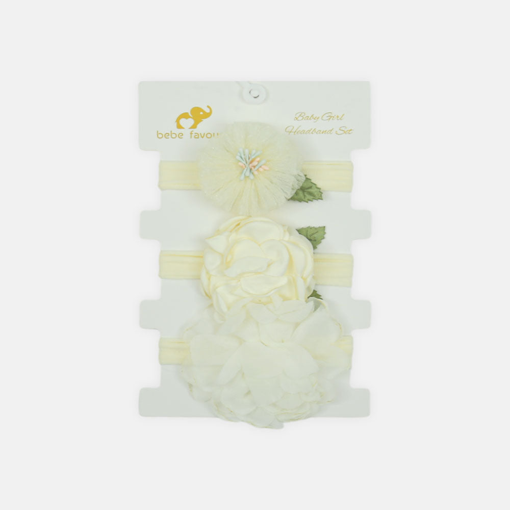 HEAD BANDS PK-3 CREAM