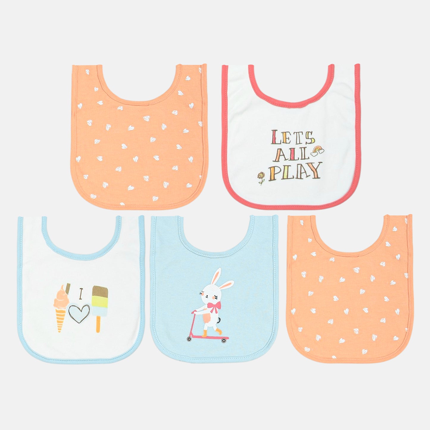 Bunny & Treats Bib Set (5-Pack)