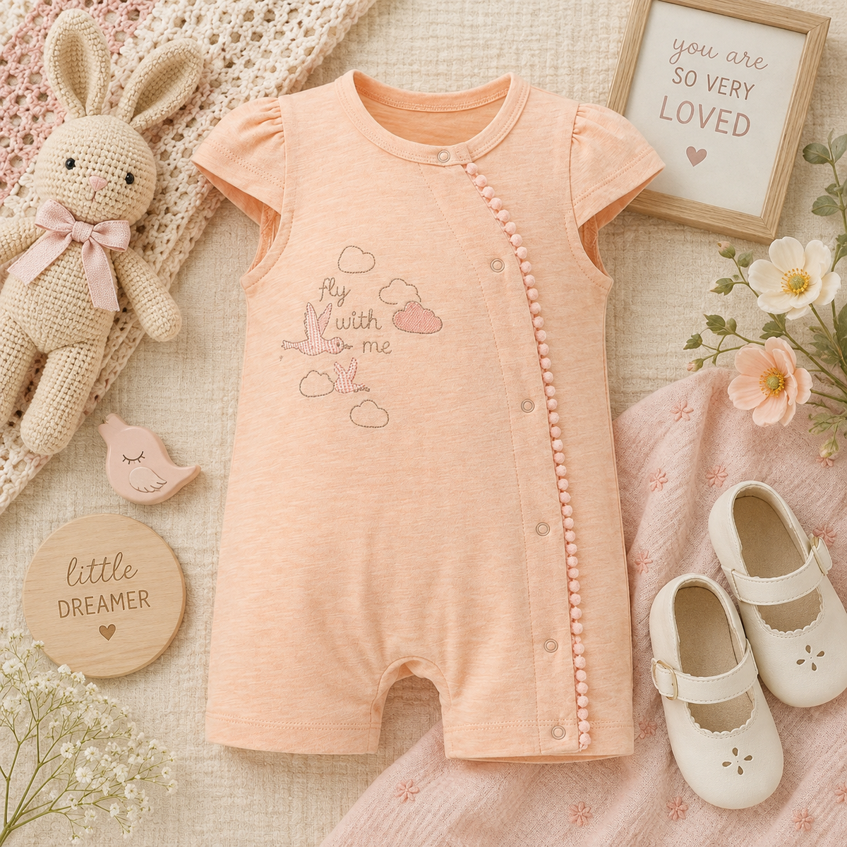 BABY GIRL "FLY WITH ME" ROMPER