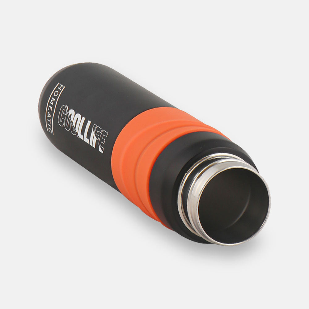 STEEL WATER BOTTLE 650 ML BLACK SPORTS