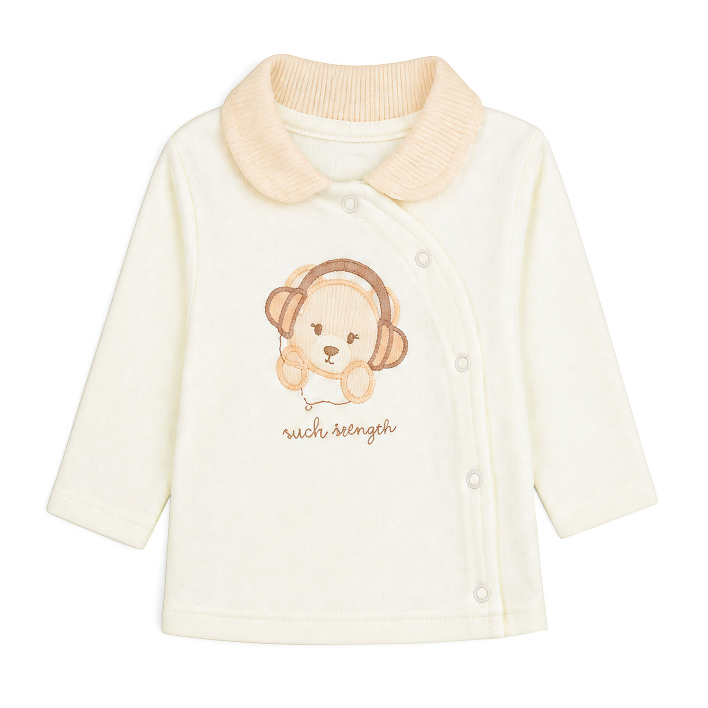 CREAM AND LIGHT PEACH "ROCK SINGER" BEAR BABY GIRL GIFT SET