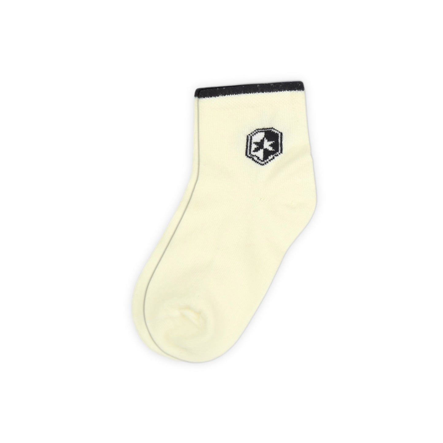 SHIELD LOGO WHITE ANKLE BOY SOCKS