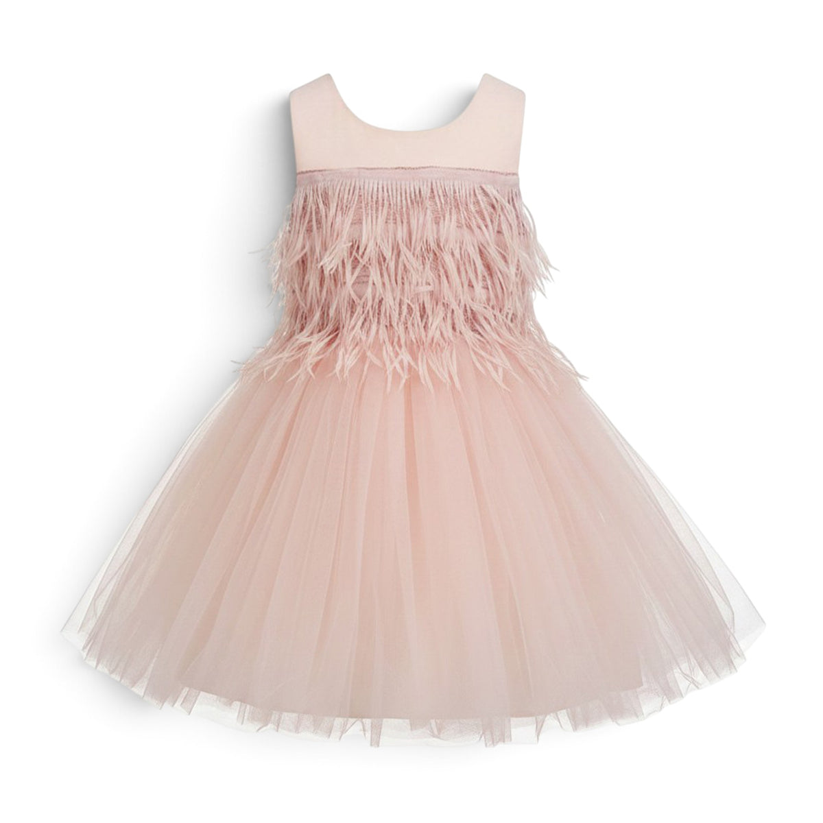 BABY GIRL BLUSH PINK FRINGE PARTY DRESS