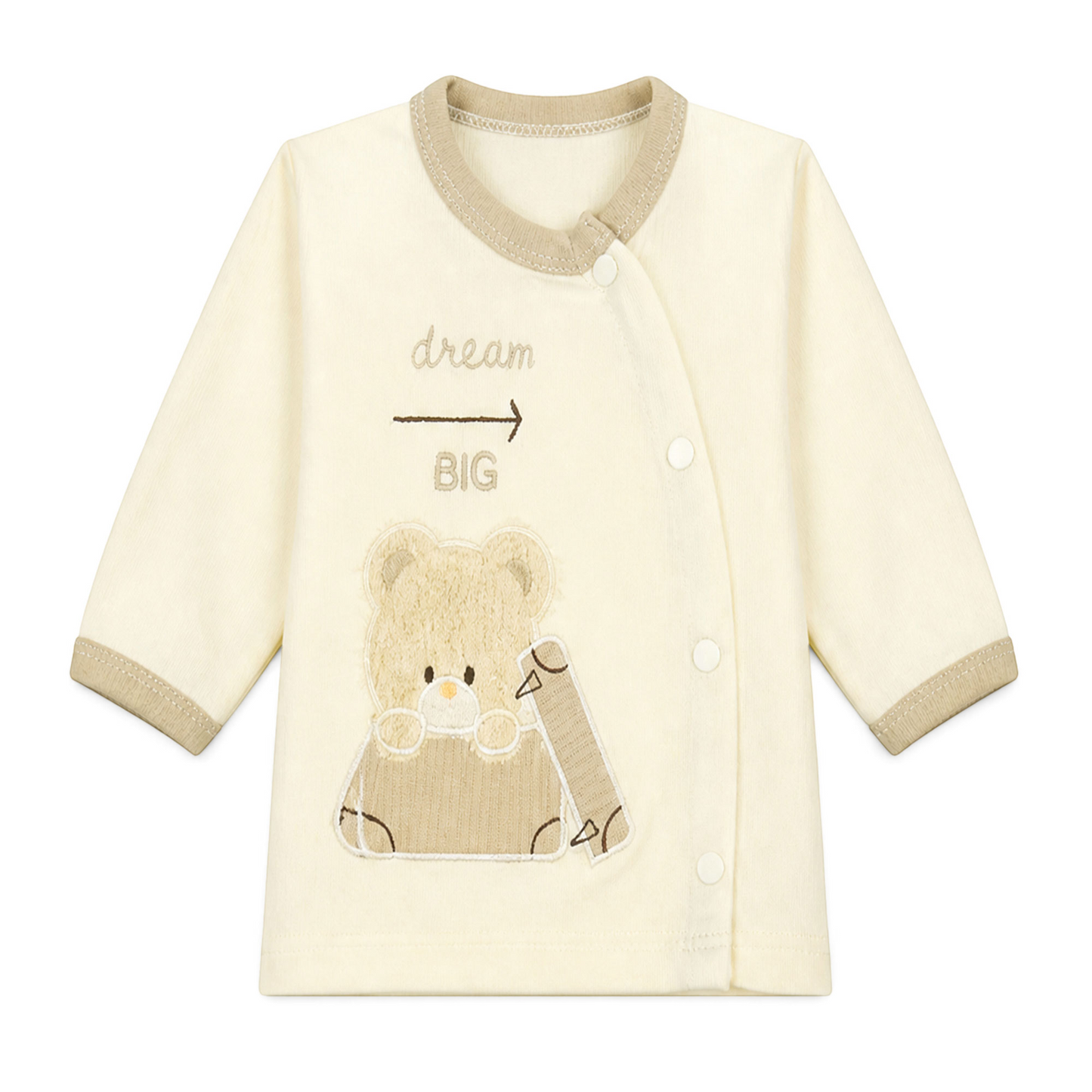 CREAM AND BEIGE "DREAM BIG" BEAR BABY BOY GIFT SET