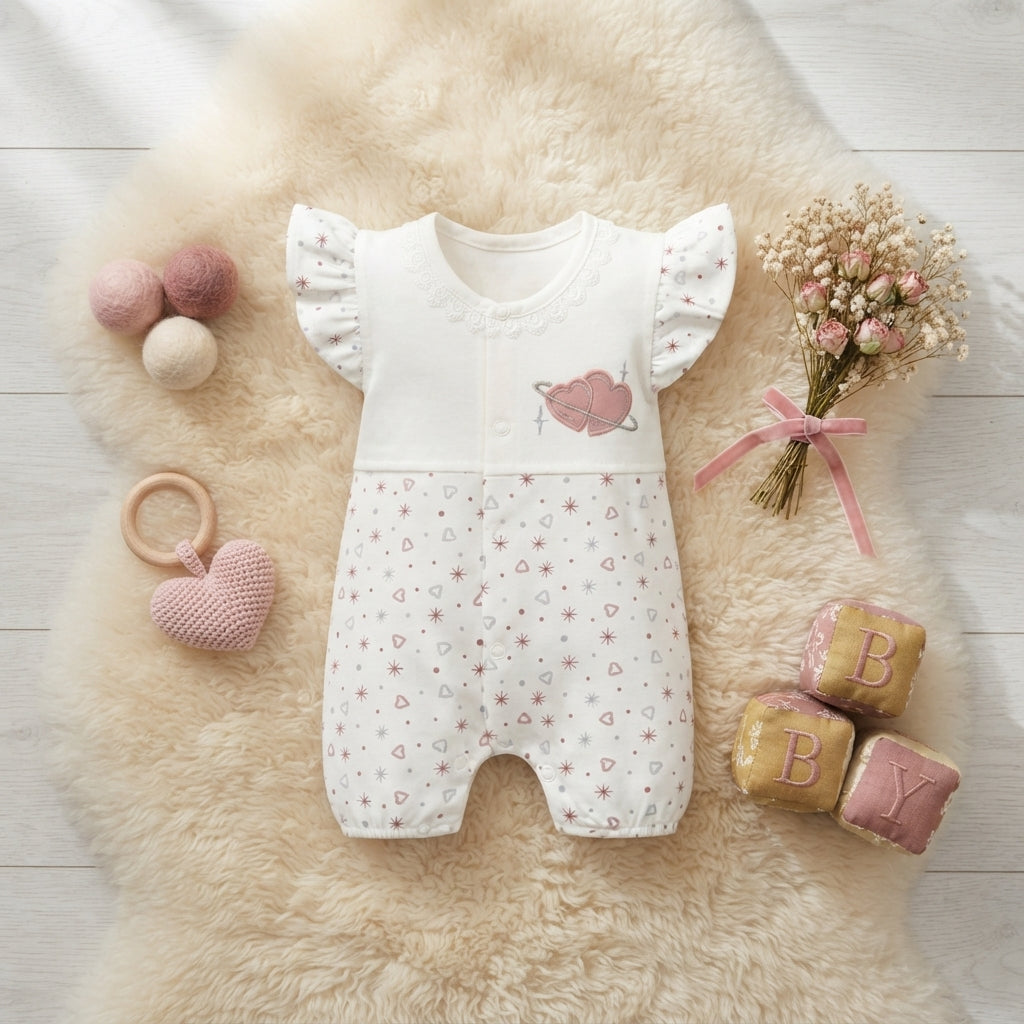 BABY GIRL HEART & SPARKLE ROMPER