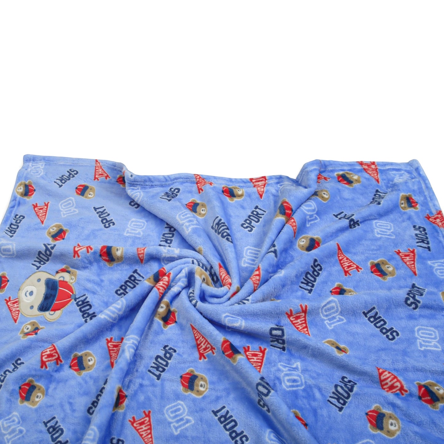BLUE SPORT & CHAMPION BEAR BLANKET