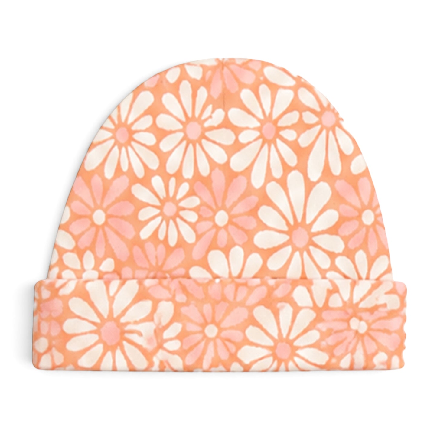 PINK FLORAL BABY CAPS PK-3