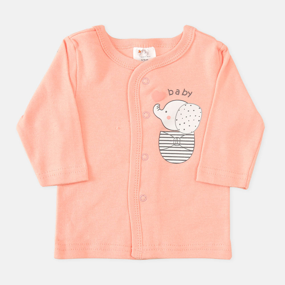 BABY GIRLS GIFT SET PEACH AND WHITE BABY ELEPHANT