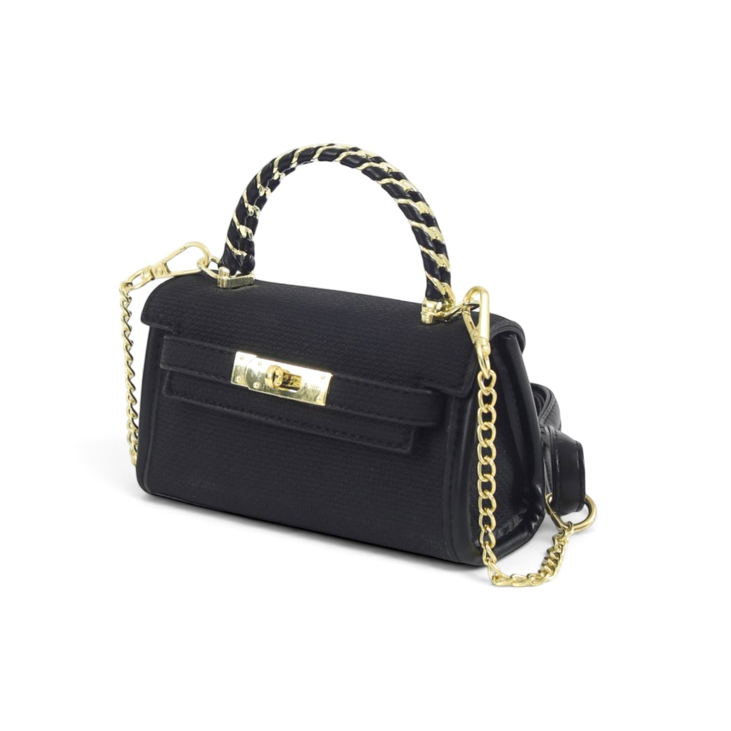 Sophisticated Black Chain-Handle Mini Bag