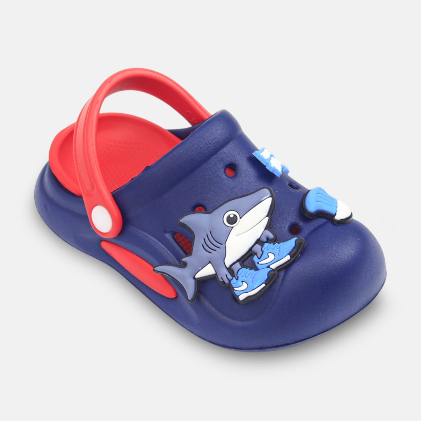 BOY'S SHARK THEMED CROCS – NAVY BLUE