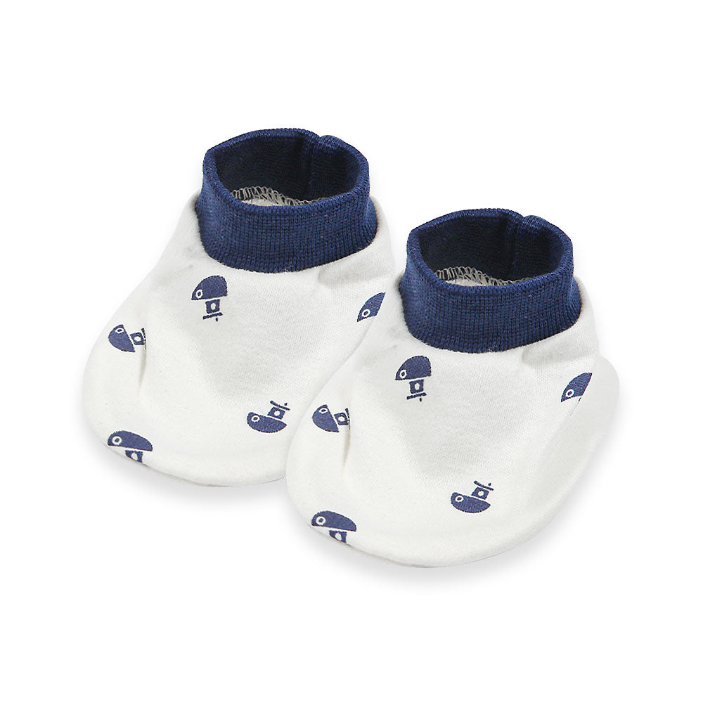 MITTENS & BOOTIES NAVY SHIPS