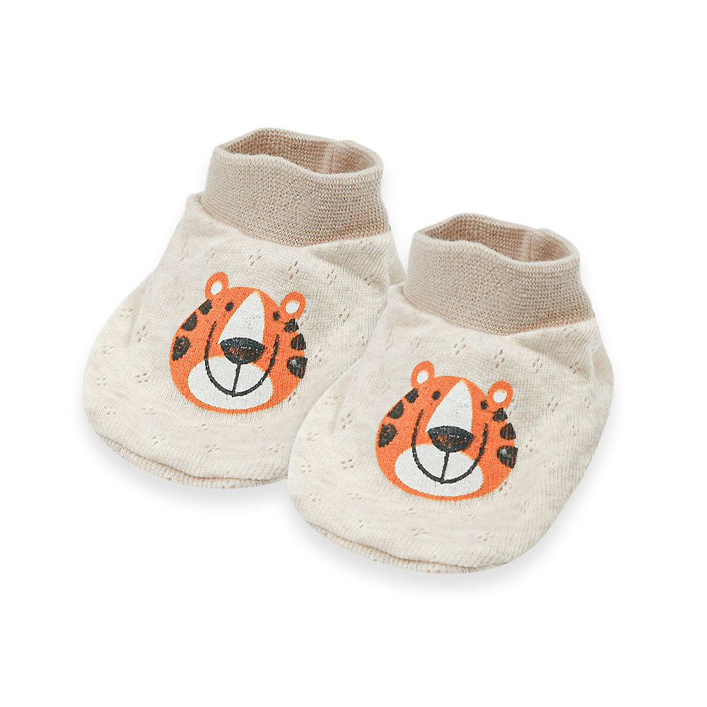 MITTENS & BOOTIES BEIGE TIGER