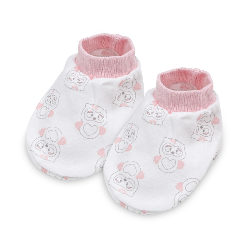 MITTENS & BOOTIES PINK OWL