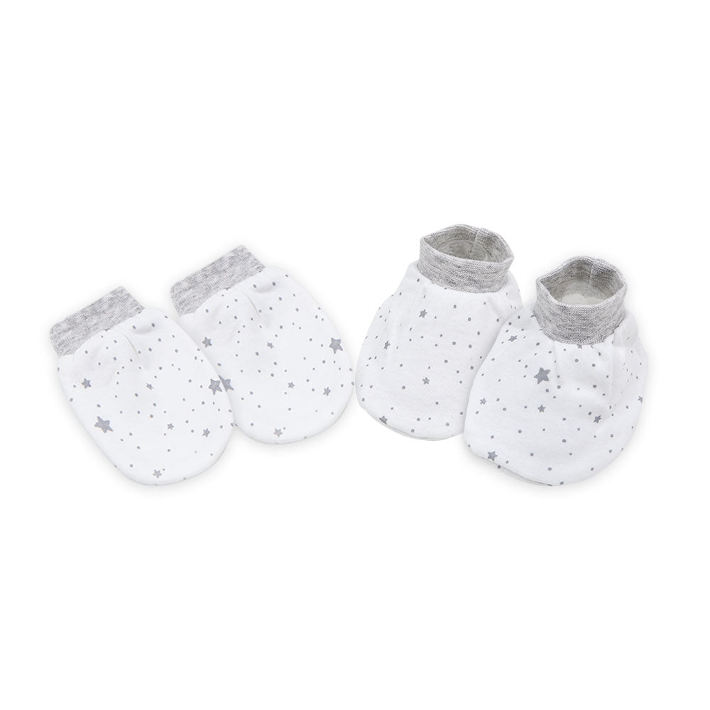 MITTENS & BOOTIES GREY STARS
