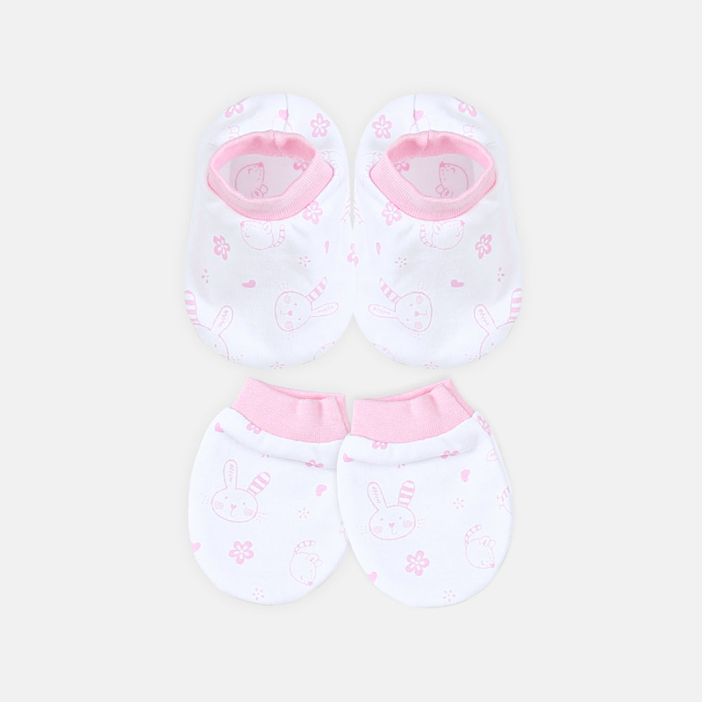 MITTENS & BOOTIES PINK & WHITE