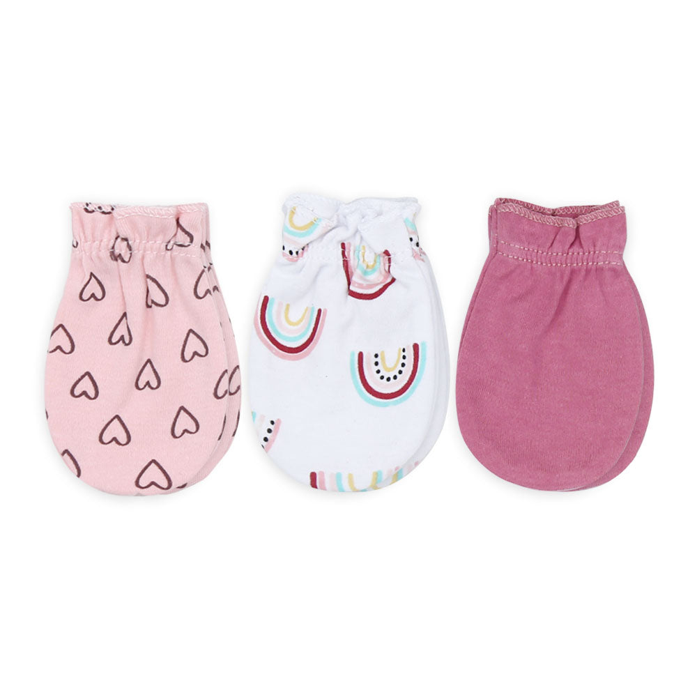 MITTENS PK-3 PINK RAINBOW HEARTS