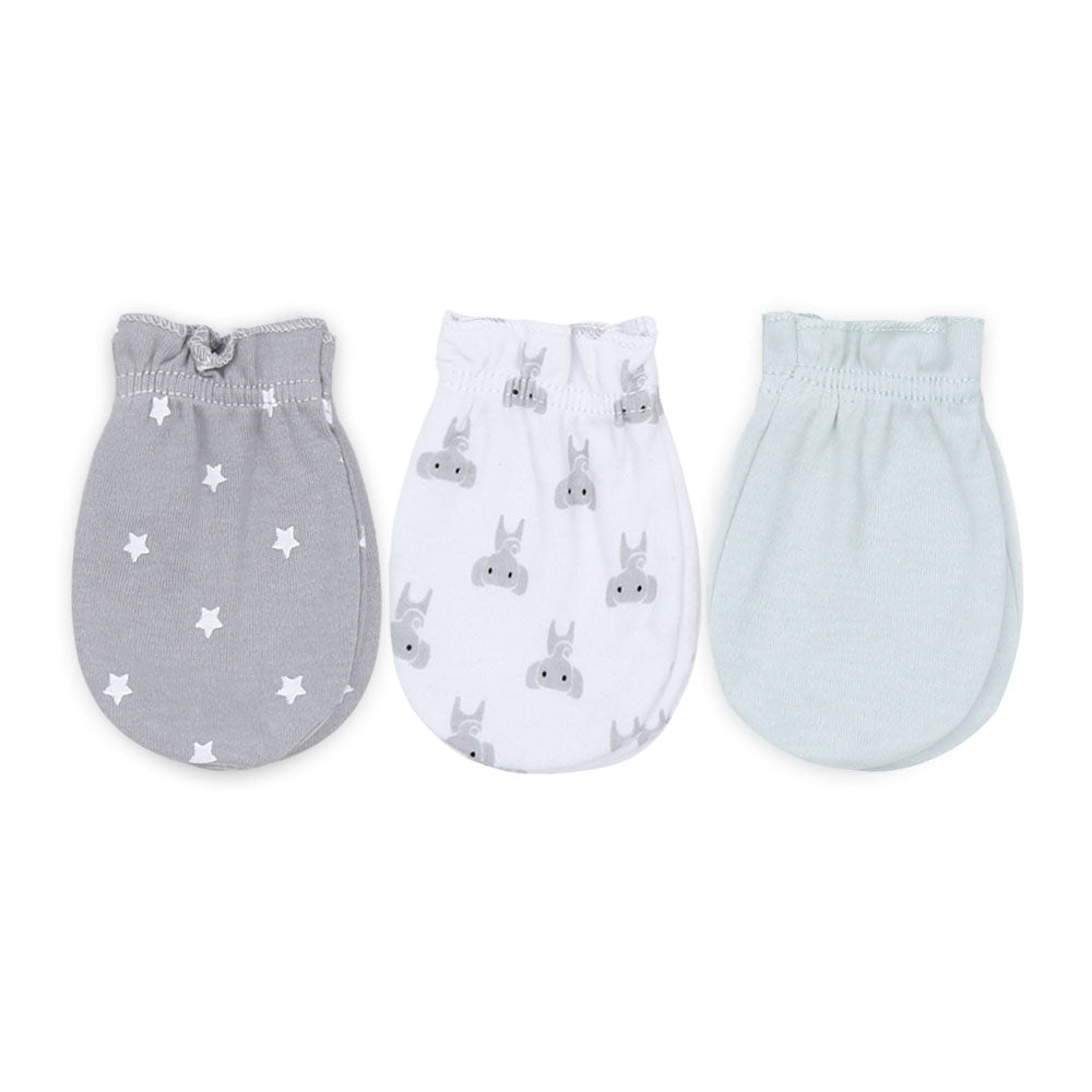 MITTENS PK-3 GREEN ELEPHANT & STARS