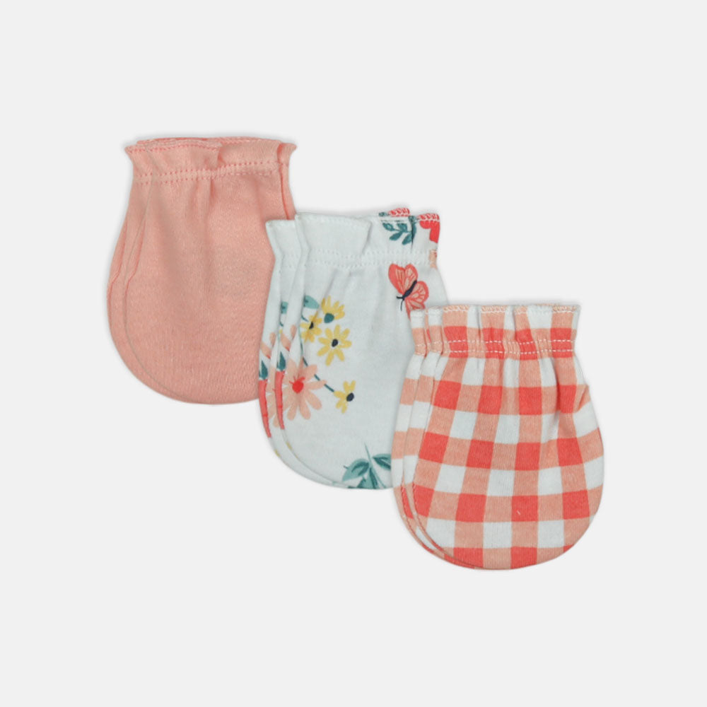 MITTENS PK-3 RED CHECK