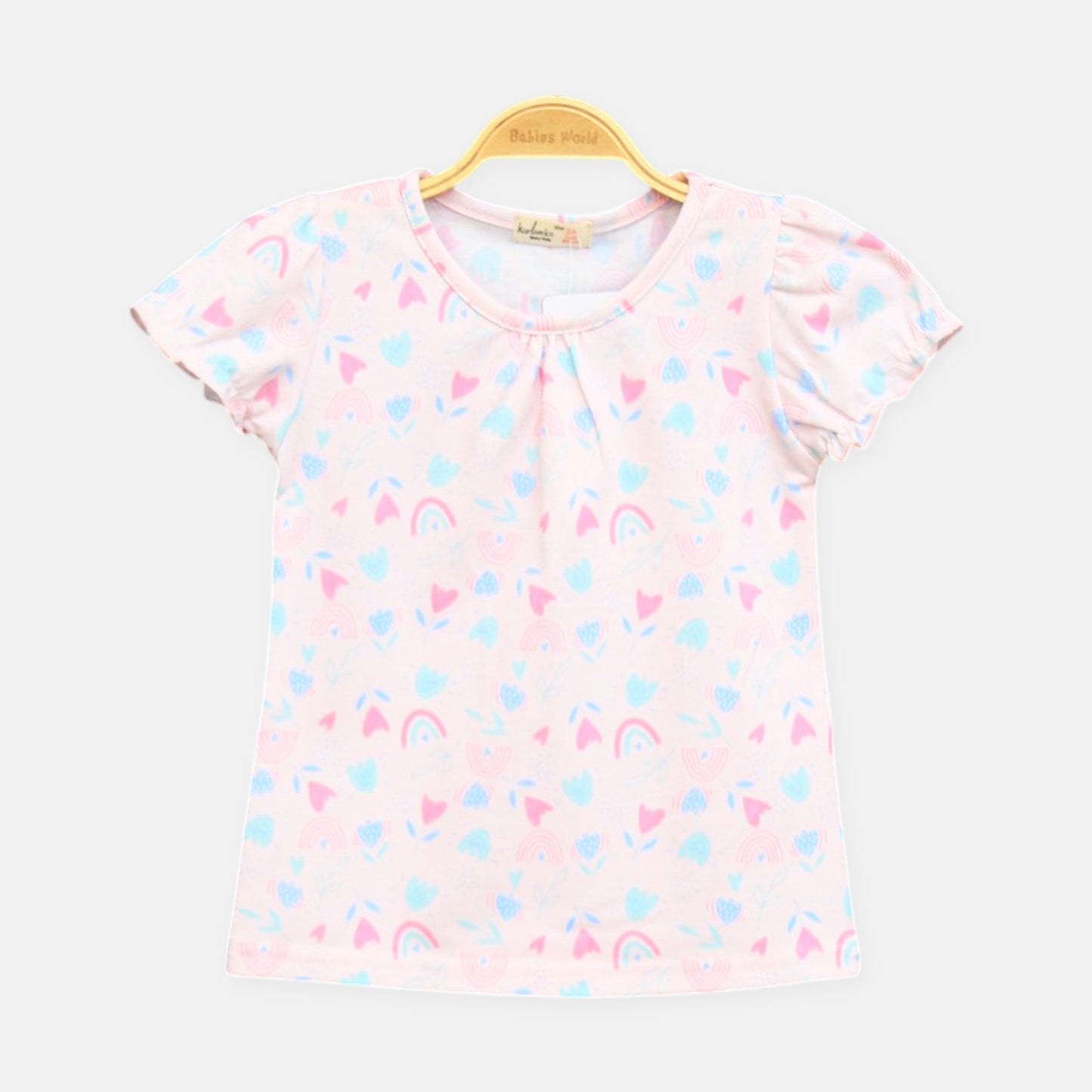Rainbow Heart Pink Tee