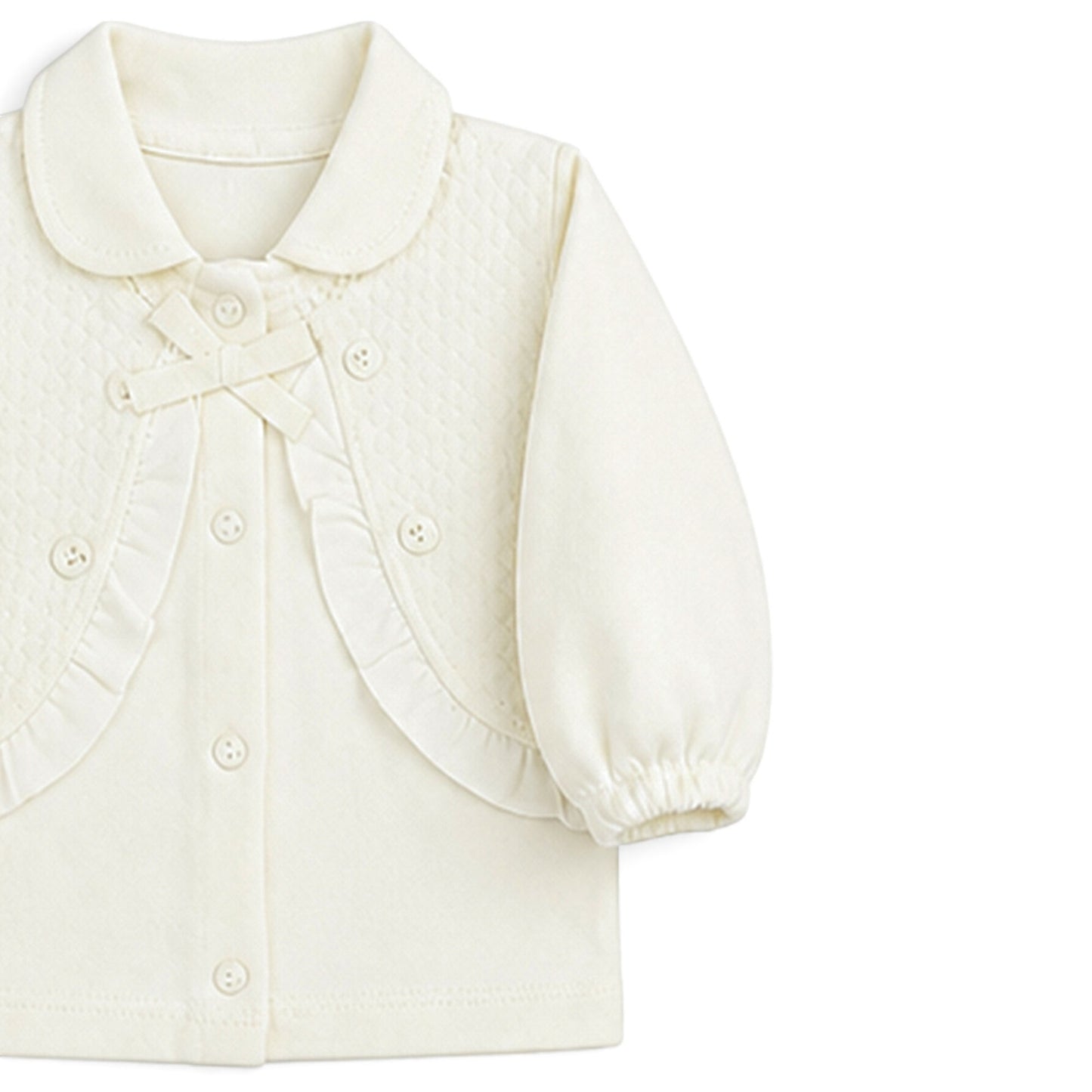 CREAM RUFFLED-ACCENT BABY GIRL GIFT SET