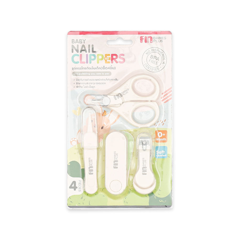 NAIL CLIPPER SET WHITE PK 4