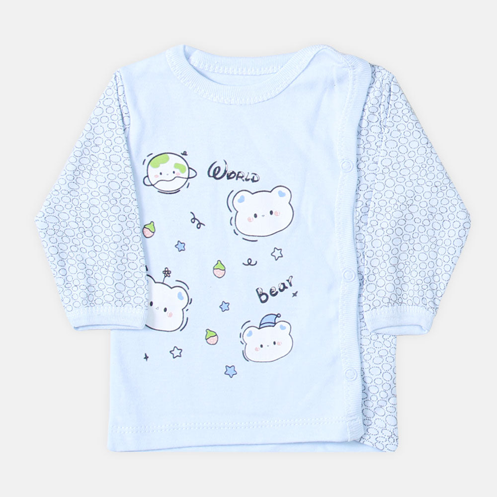 NEWBORN SUIT BOYS BLUE & WHITE TEDDY BEAR