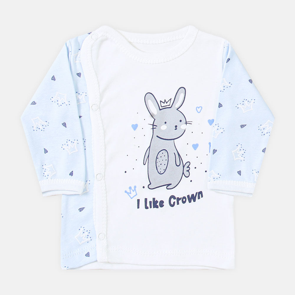 NEWBORN SUIT BOYS WHITE & BLUE CROWN THEME