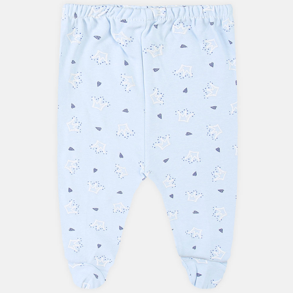 NEWBORN SUIT BOYS WHITE & BLUE CROWN THEME