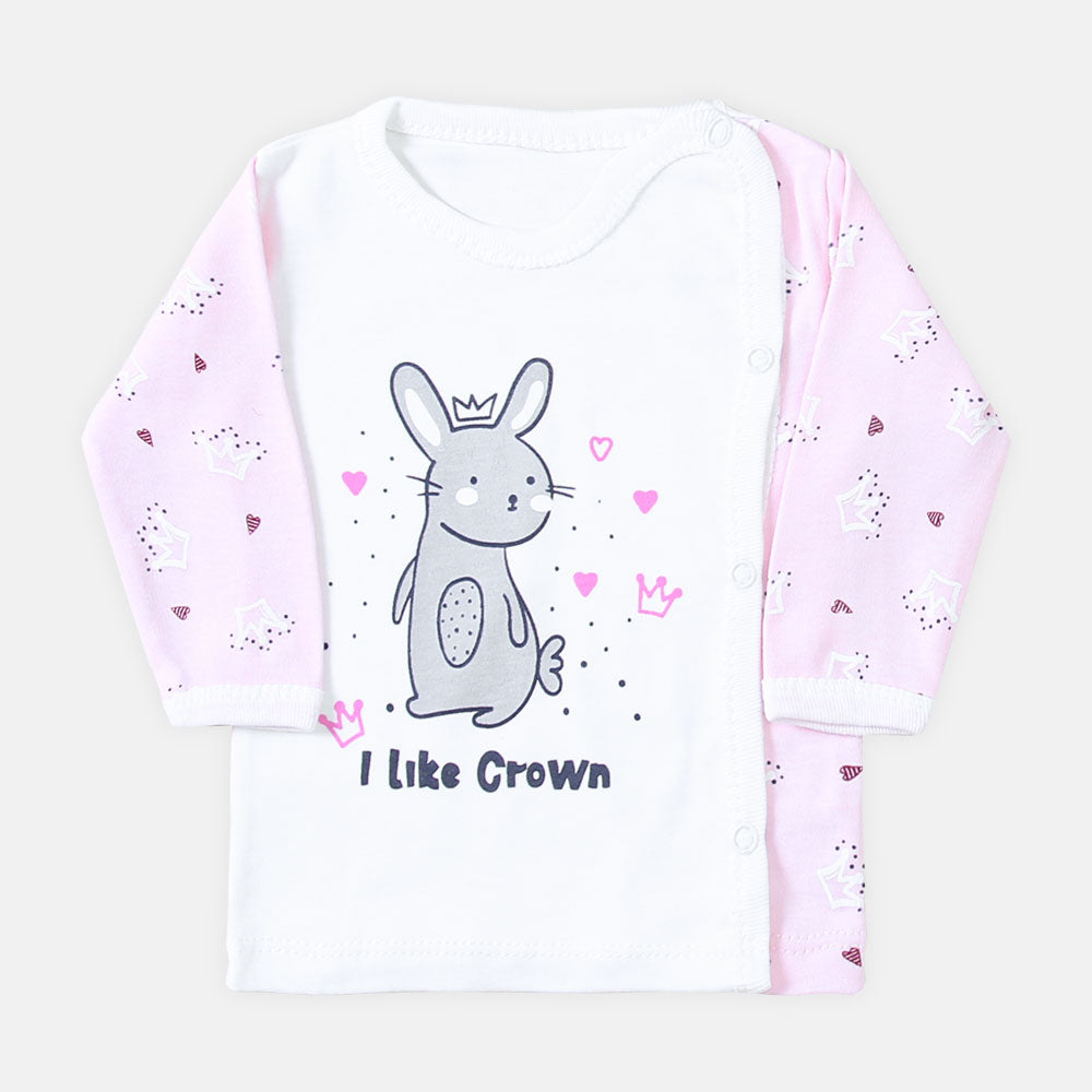 NEWBORN SUIT GIRLS PINK & WHITE CROWN THEME