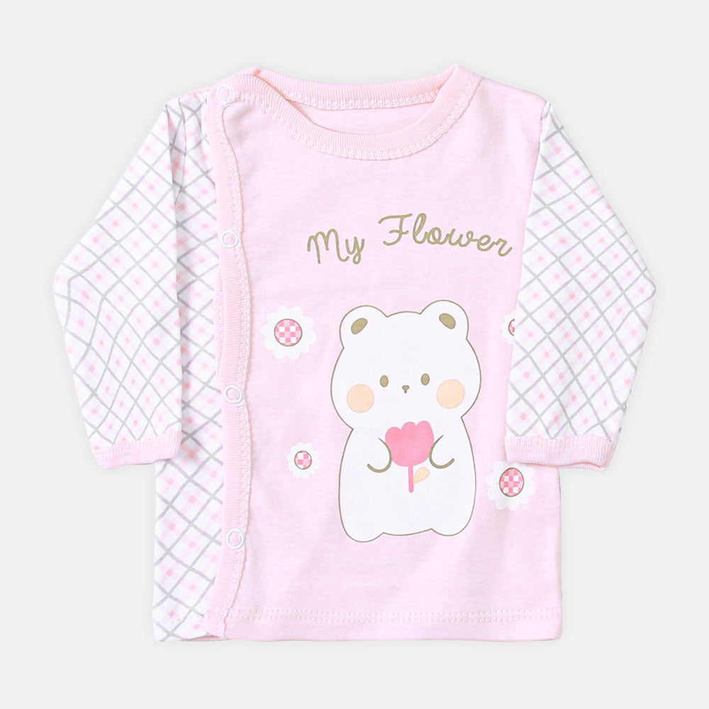 NEWBORN SUIT GIRLS PINK & WHITE TEDDY BEAR