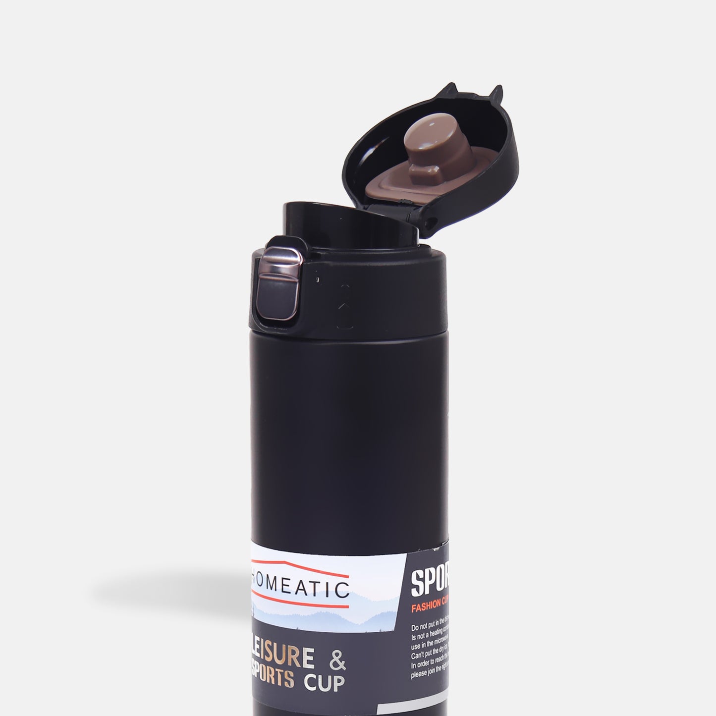 HOMEATIC STEEL WATER BOTTLE 500 ML BLACK