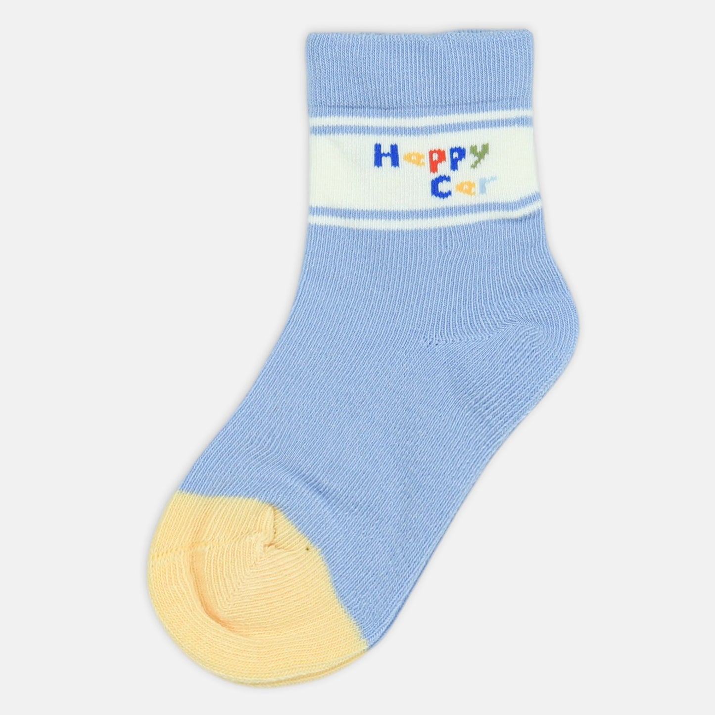 BOY SOCKS HAPPY CAR PASTEL CREW
