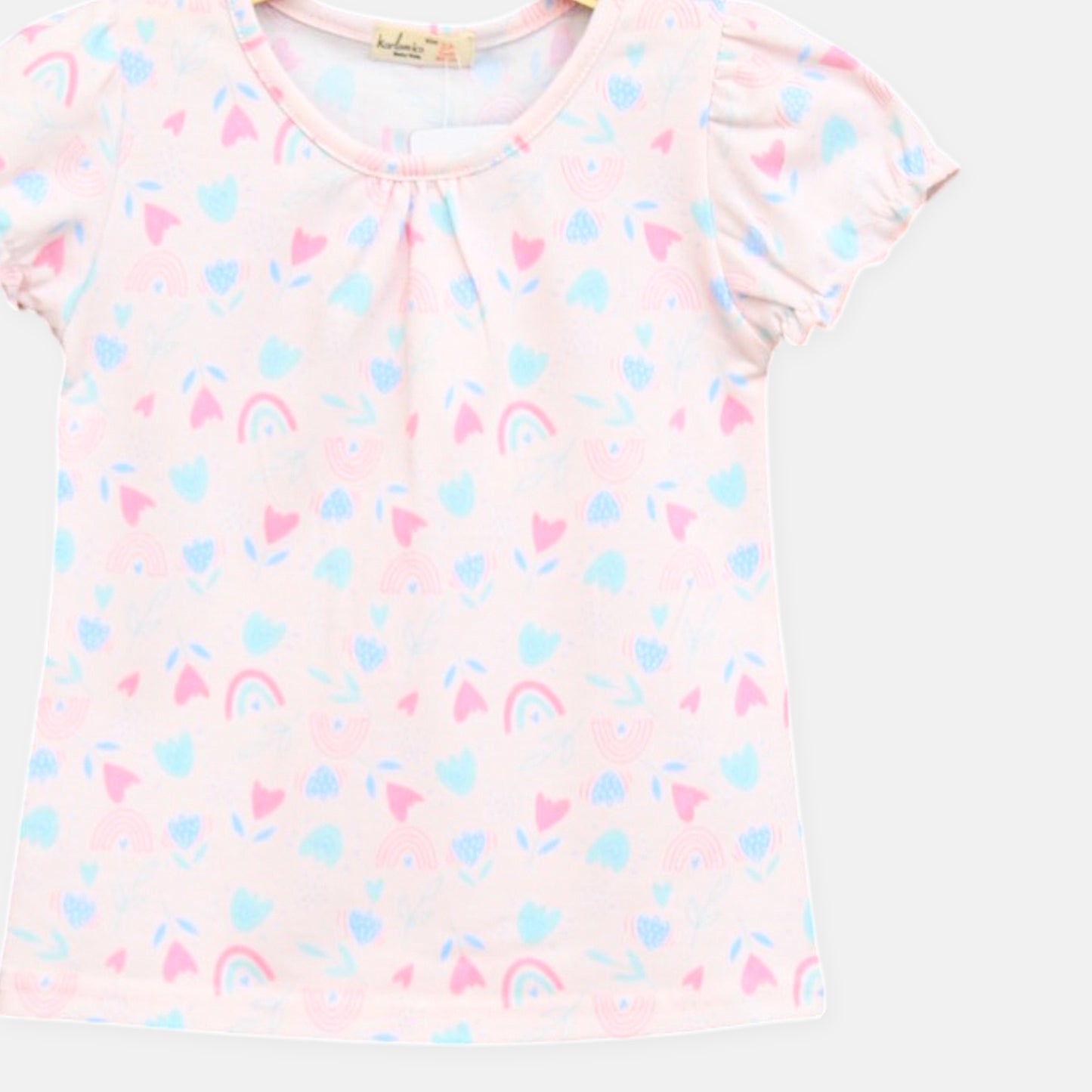 Rainbow Heart Pink Tee