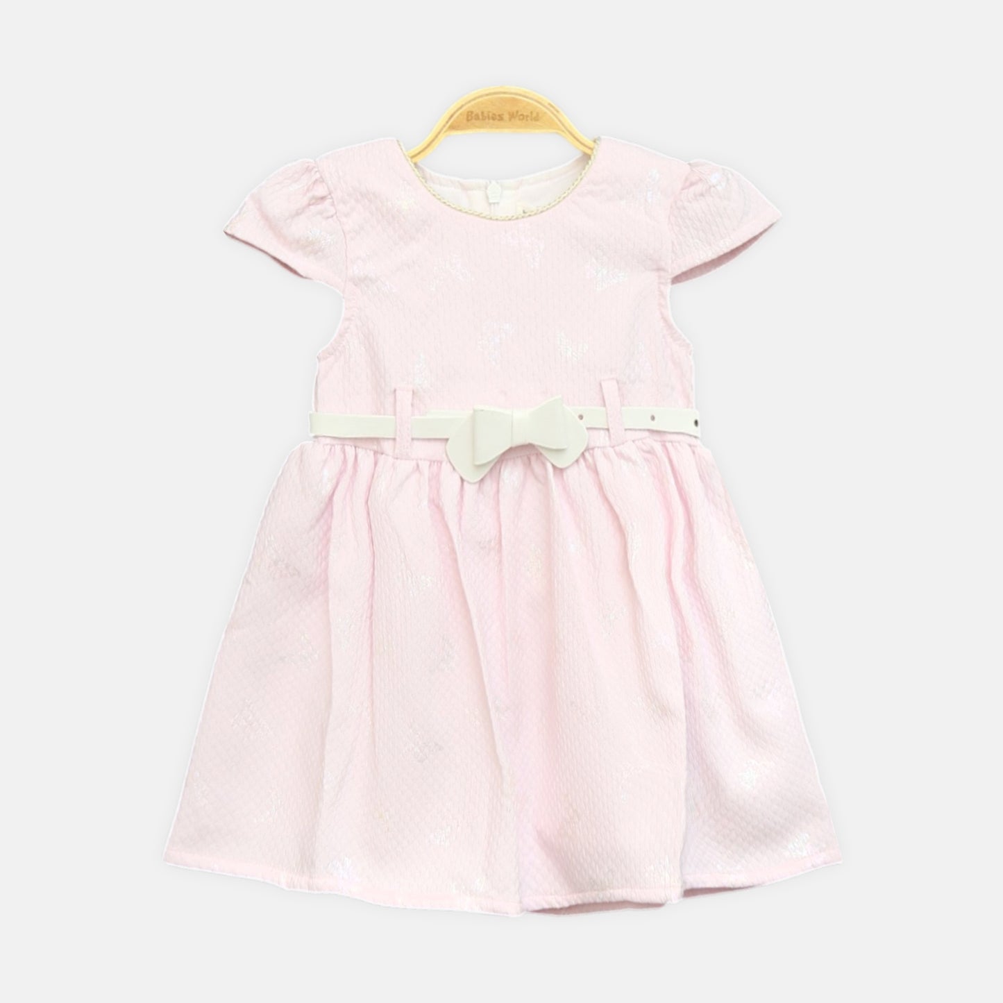 Pink Butterfly Embossed Frock