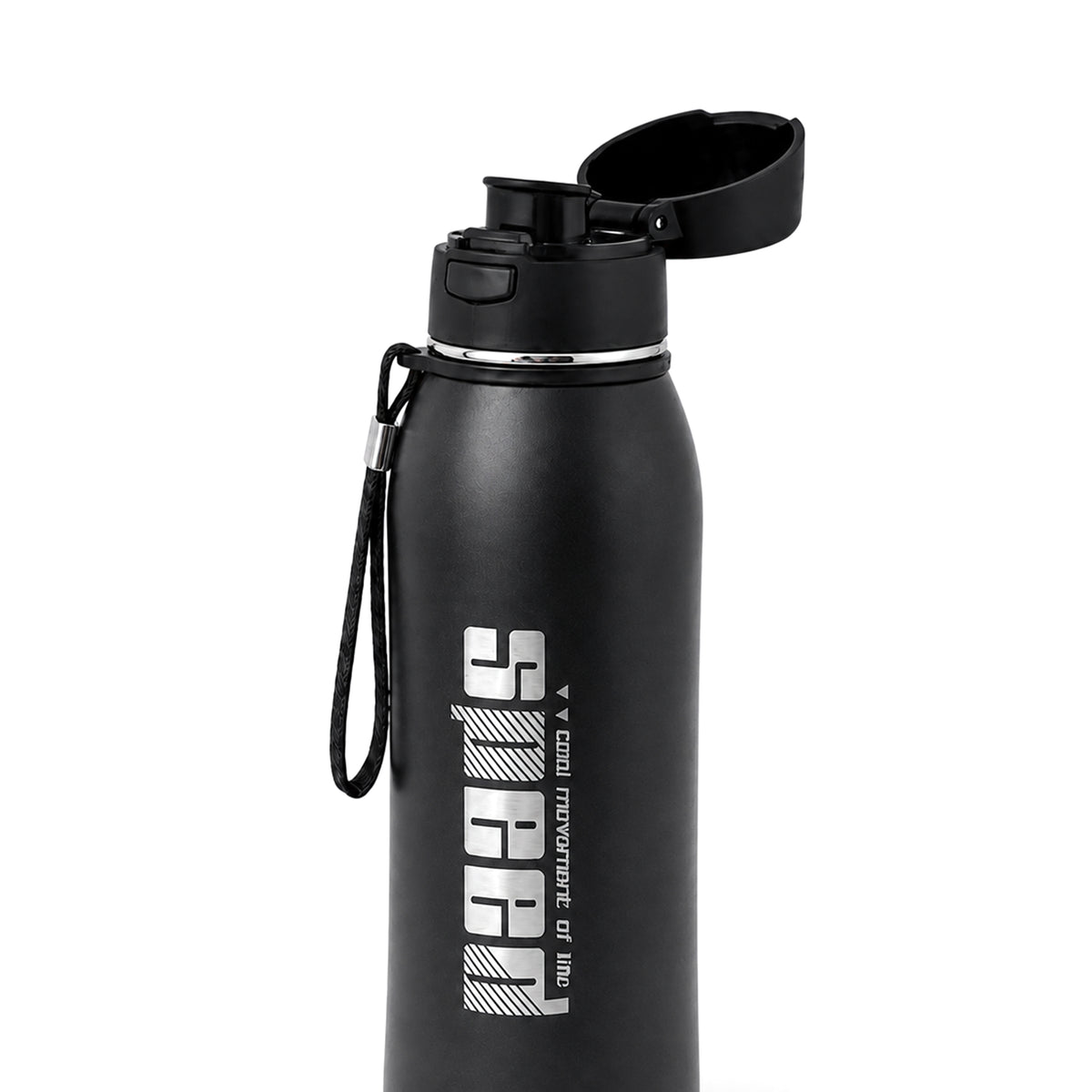 HOMEATIC VACUUM FLASK BLACK STEEL WATER BOTTLE 800 ML