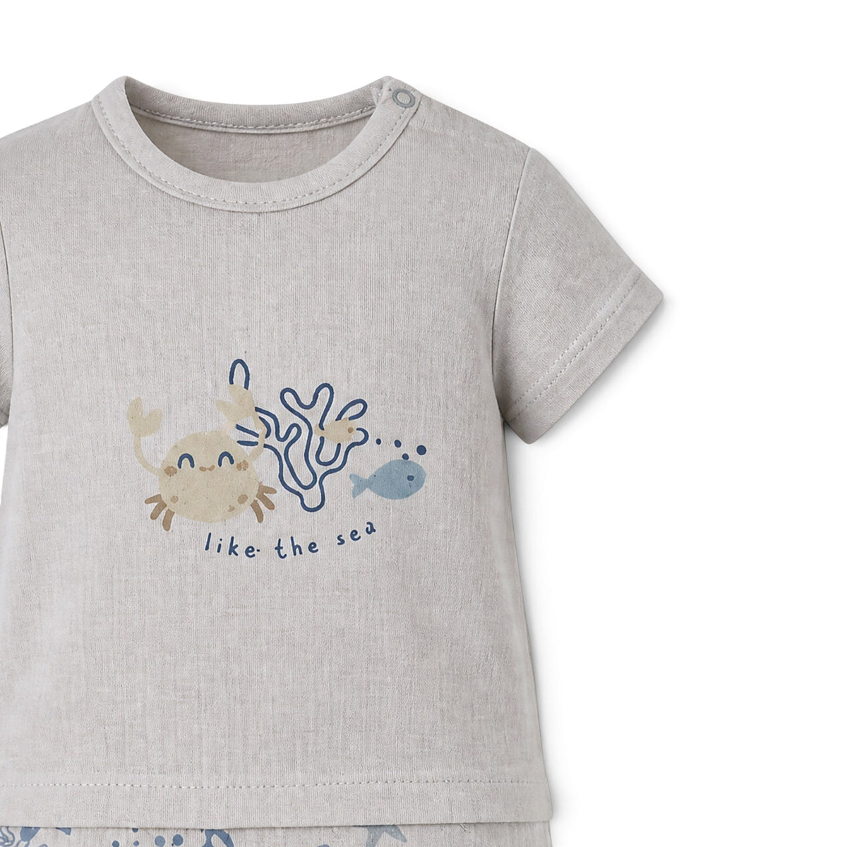 BEIGE "LIKE THE SEA" MUSLIN ROMPER