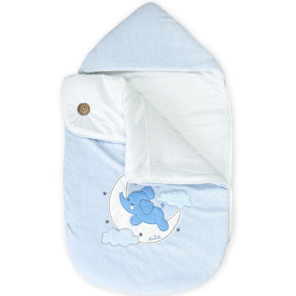 CARRY NEST BLUE PLUSH ELEPHANT & MOON BOY