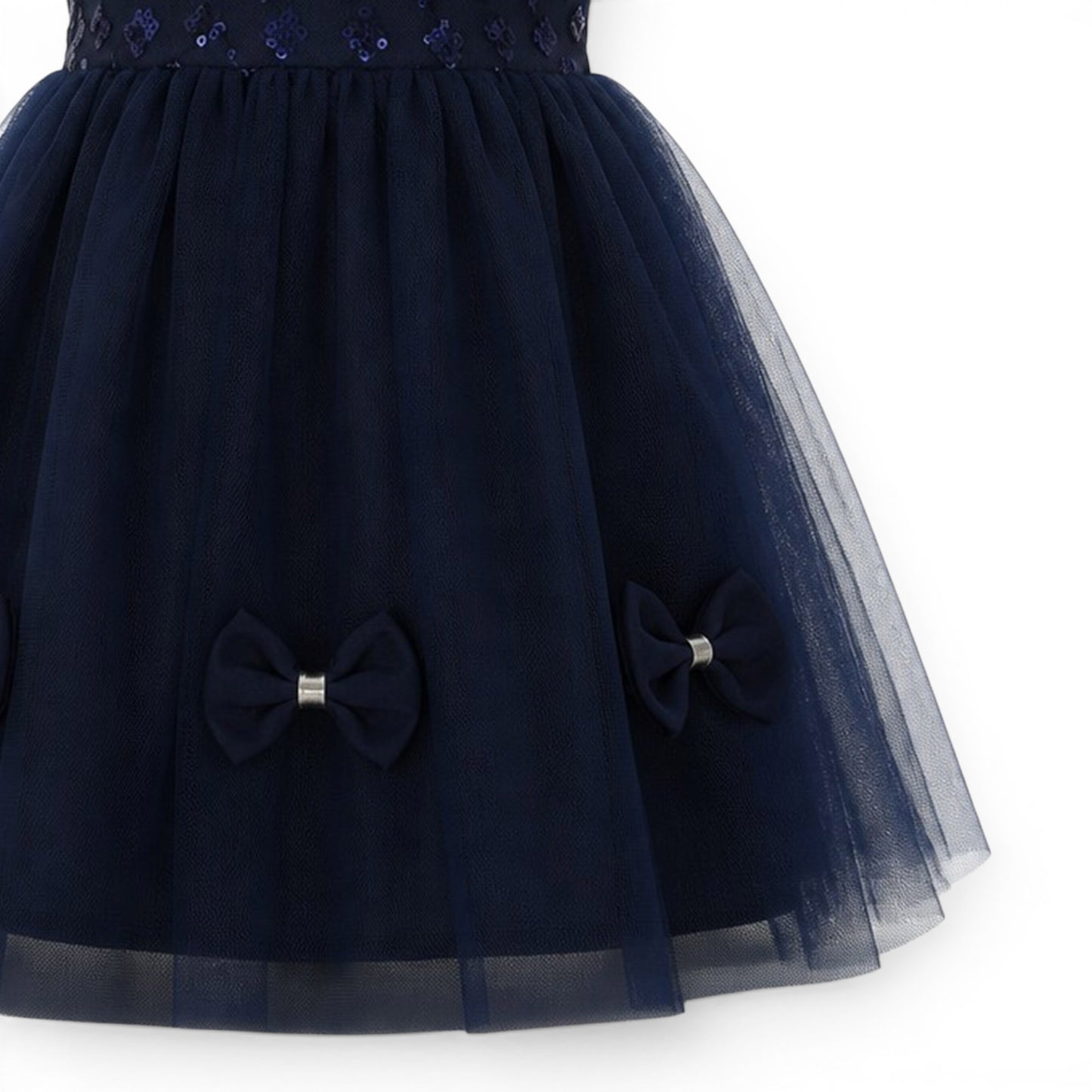 NAVY BLUE BABY GIRL FANCY FROCK GIFT SET