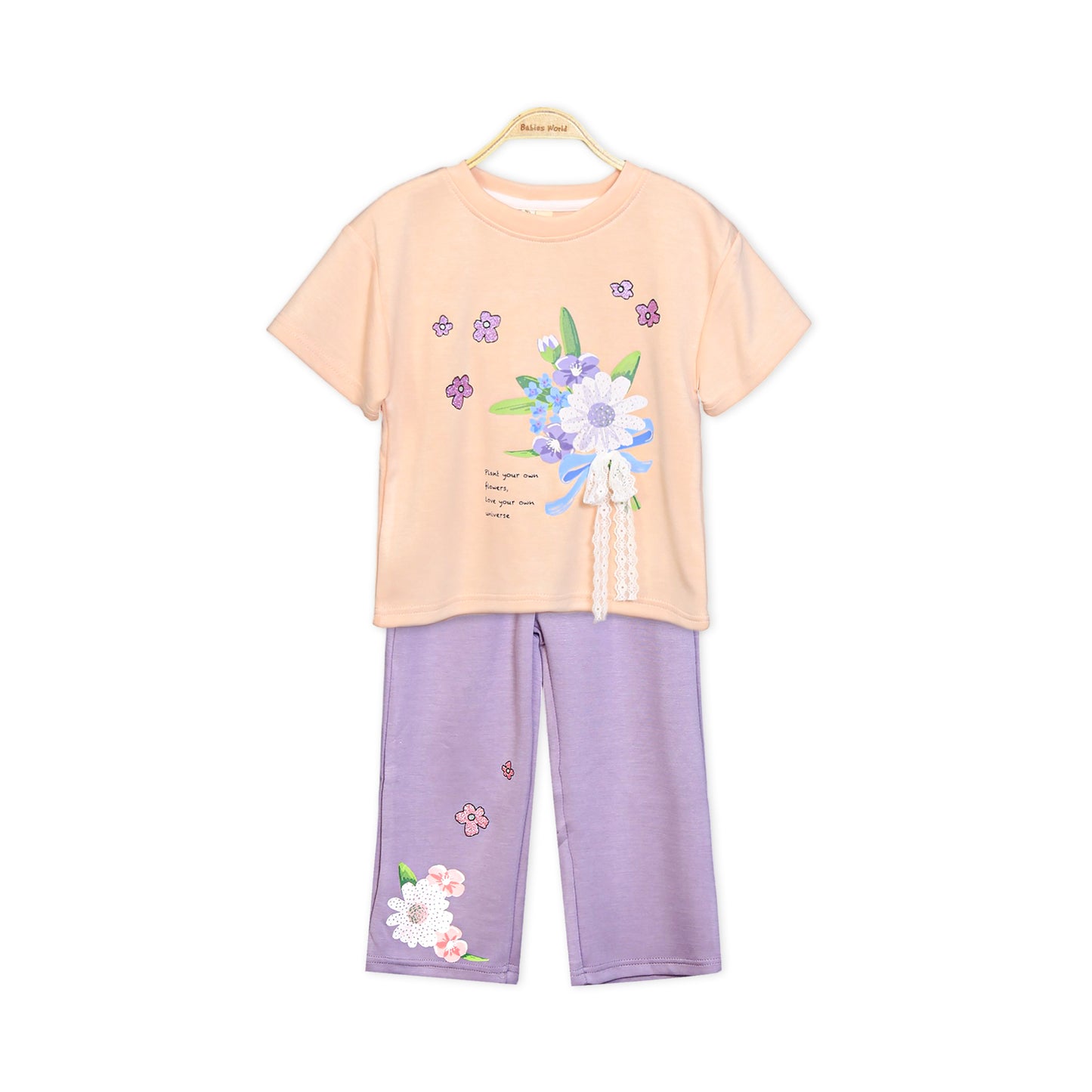 PEACH FLORAL UNIVERSE SUIT