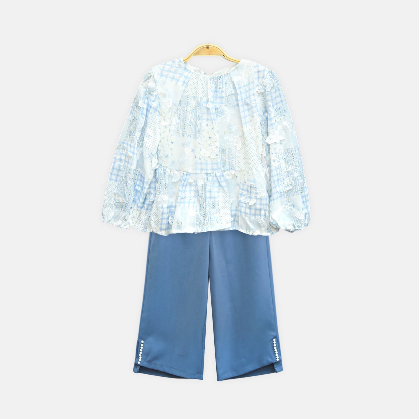 Blue Patchwork Floral Set