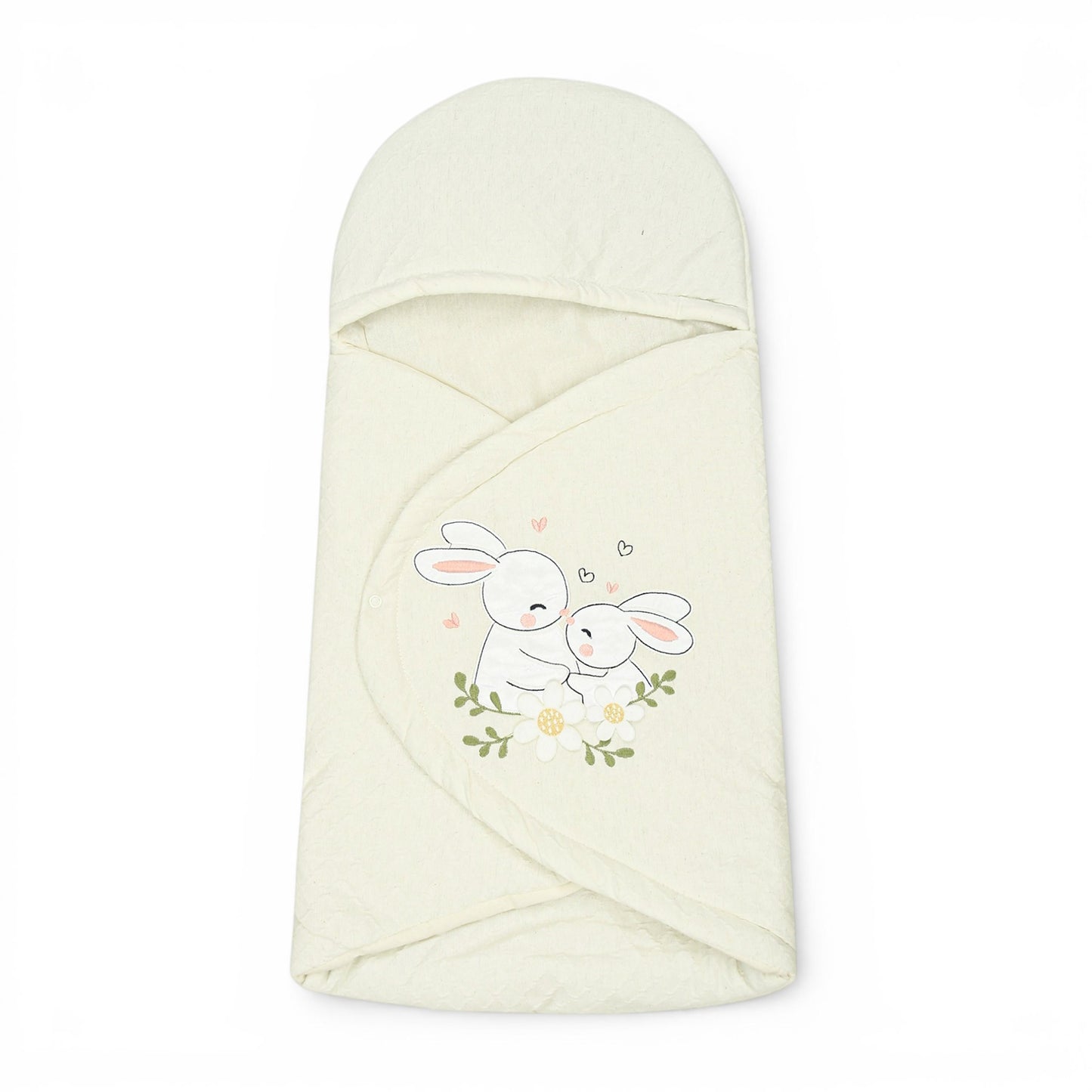 CREAM BUNNY EMBROIDERED HOODED CARRY NEST