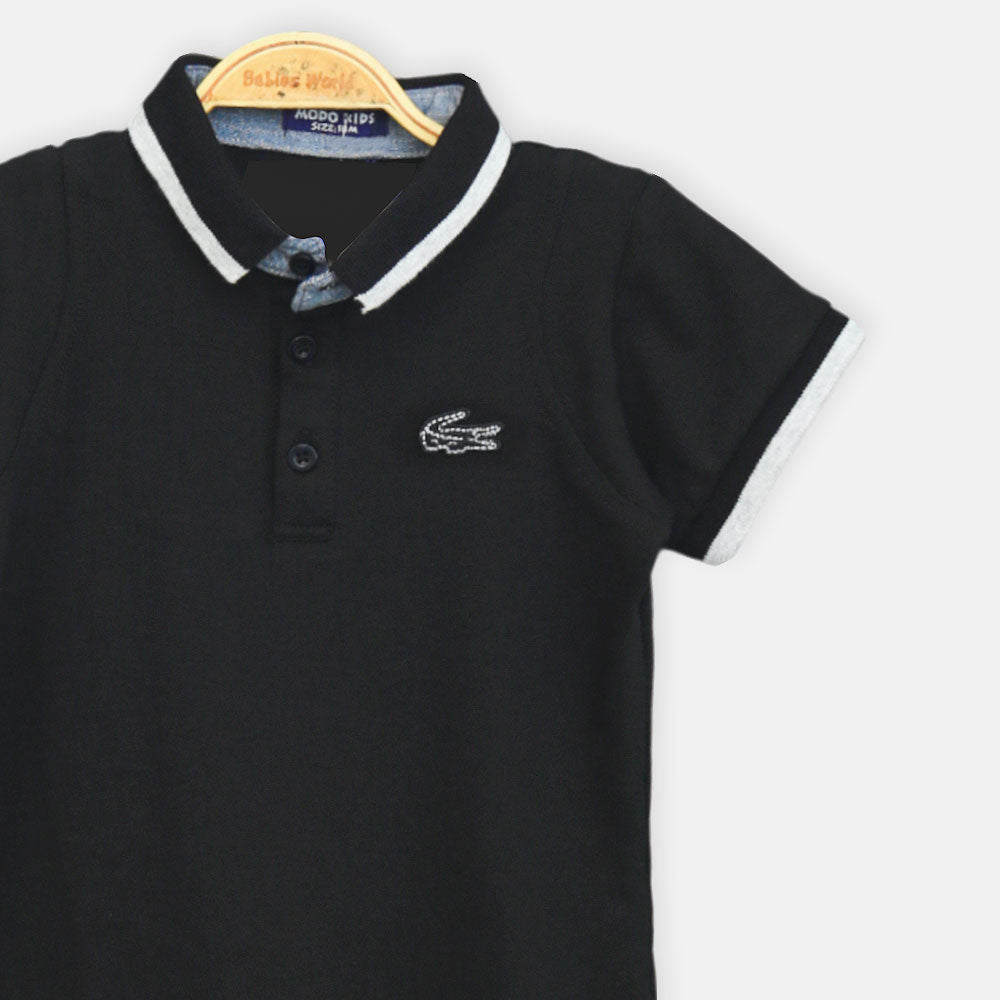 Black Polo Boy Romper