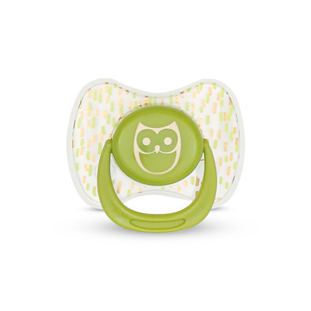PACIFIER W/HOLDER GREEN OWL