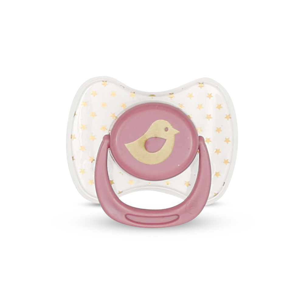 PACIFIER W/HOLDER PURPLE BIRDIE